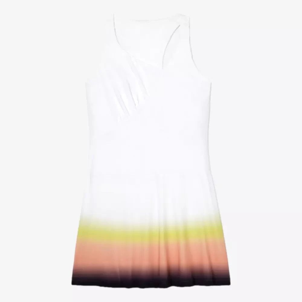 Fila Tennis Backspin Dress Women Large White Ombre Stretch Racerback Performance